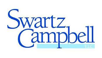 A blue and white logo for swartz campbell