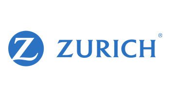 A blue and white logo of zurich.