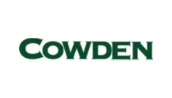 A green and white logo for cowden