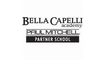 A black and white logo of the bella capelli academy.